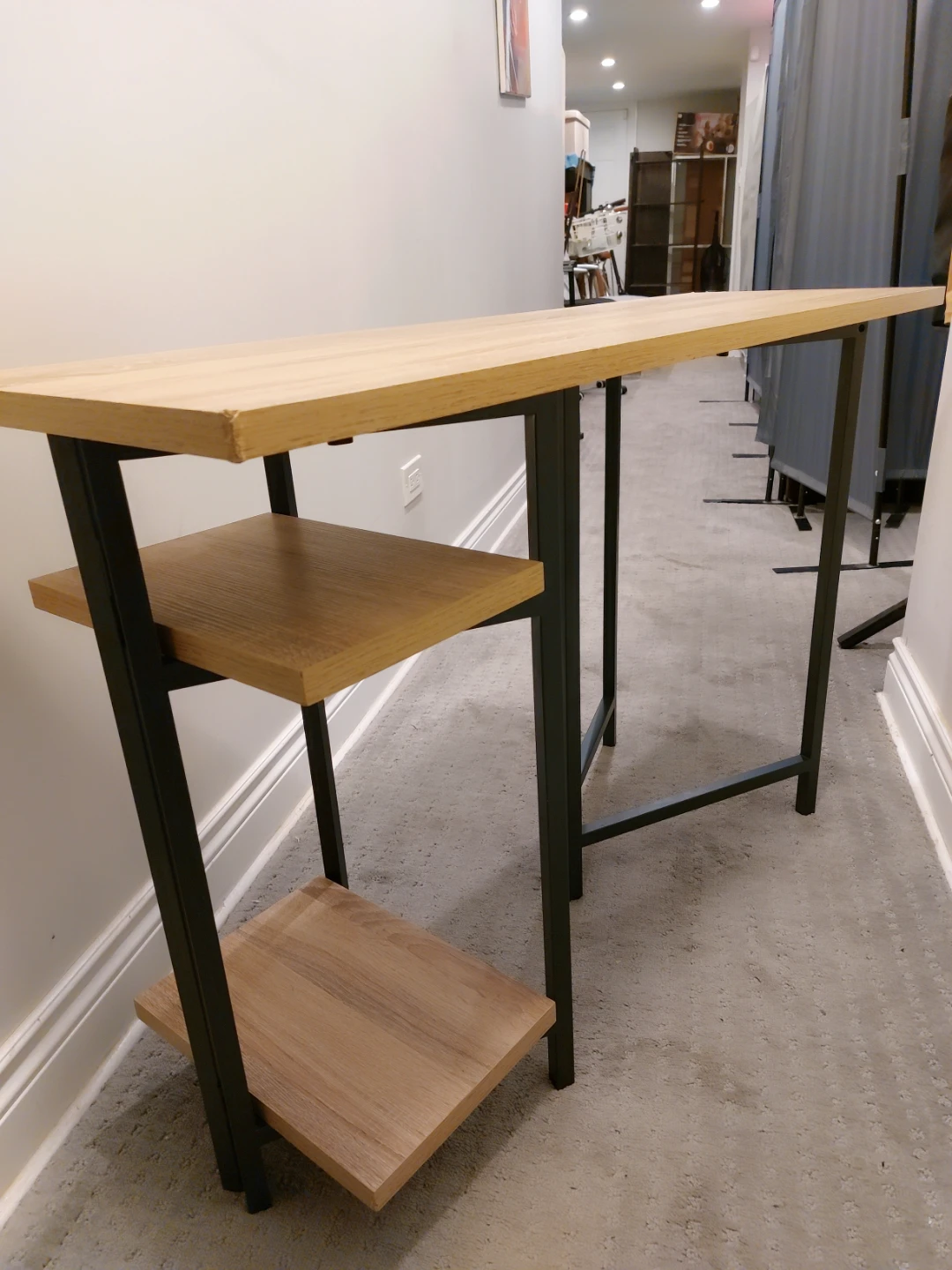 Narrow Console Table with Wood Shelves - photo 4