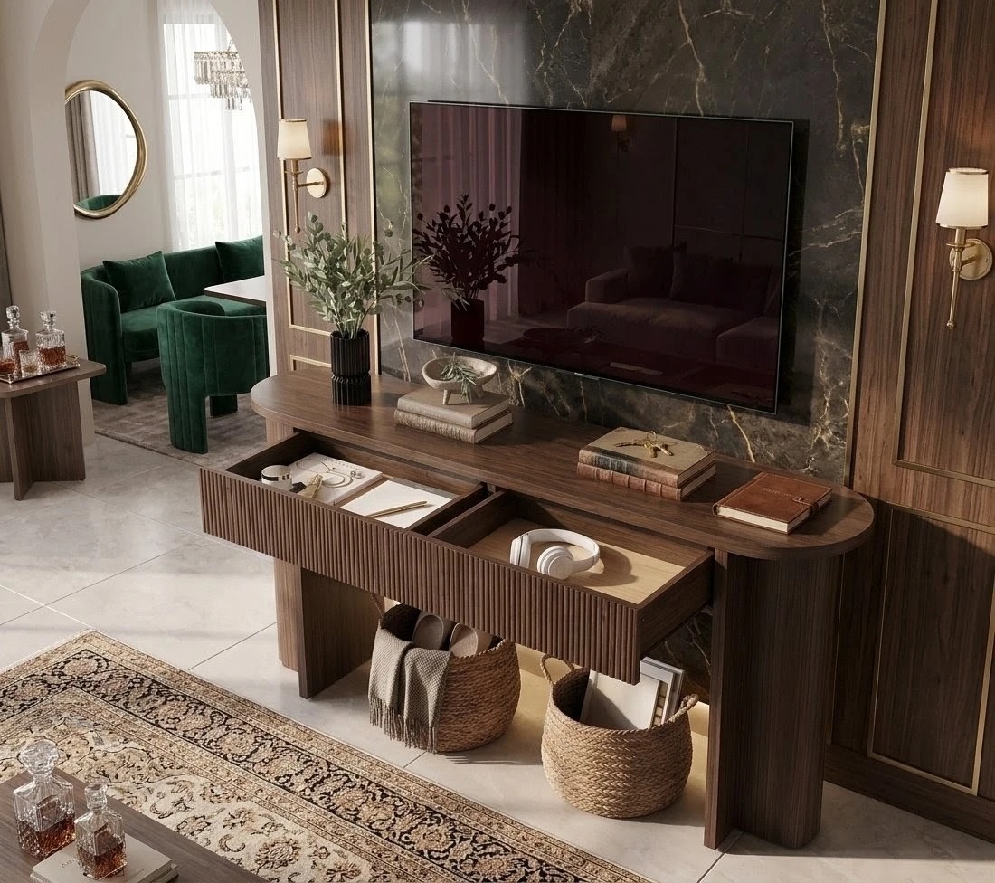Brand new Luxury Wooden Console Table with Drawers 63 inches - photo 5