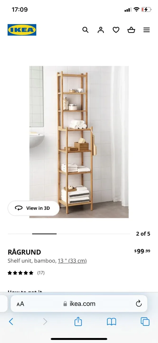 IKEA RÅGRUND Shelf Unit - Bamboo