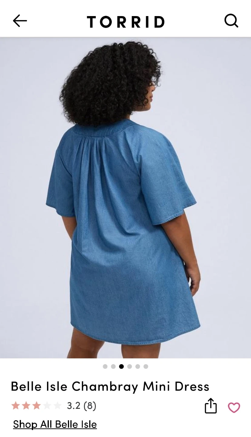 Torrid Belle Isle Chambray Mini Dress - photo 2