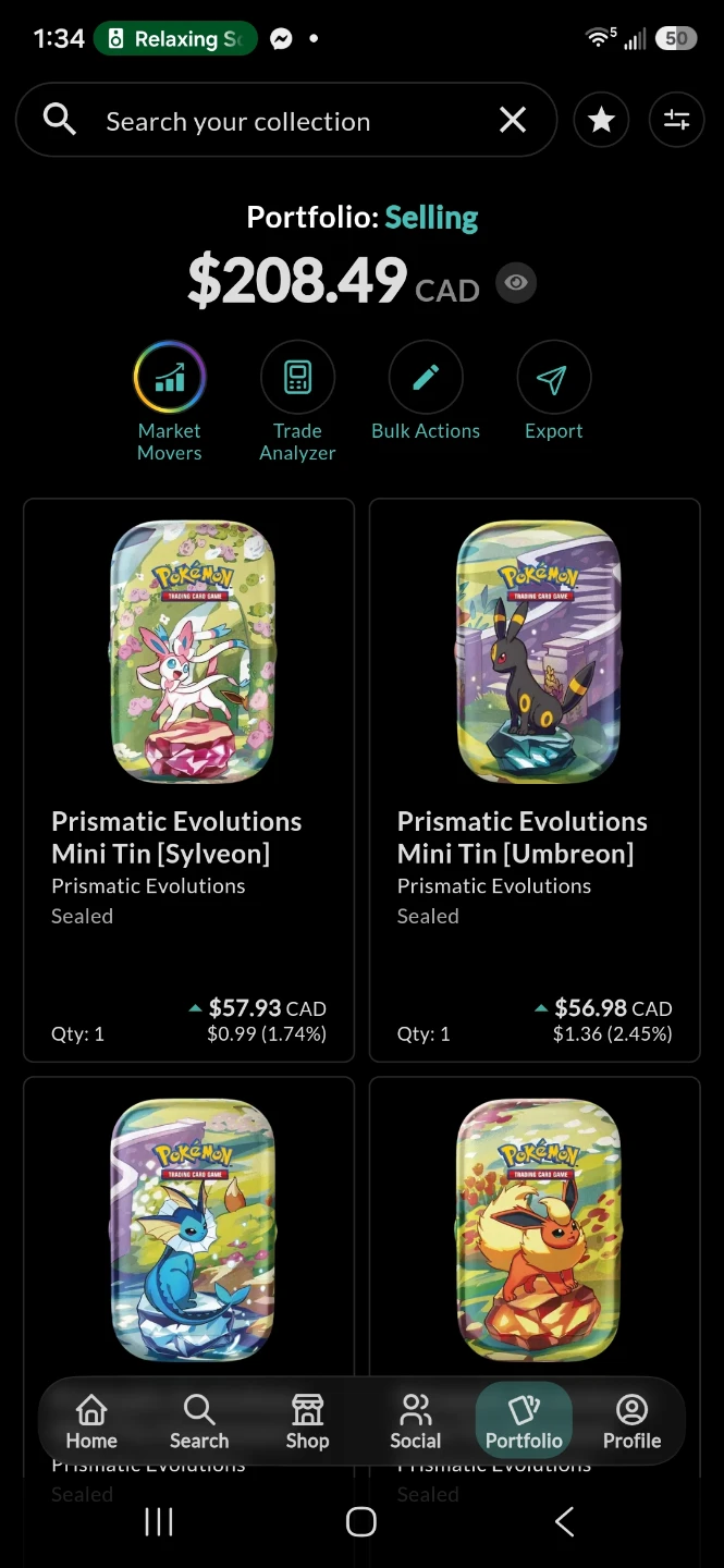 Selling prismatic mini tins for 75%
