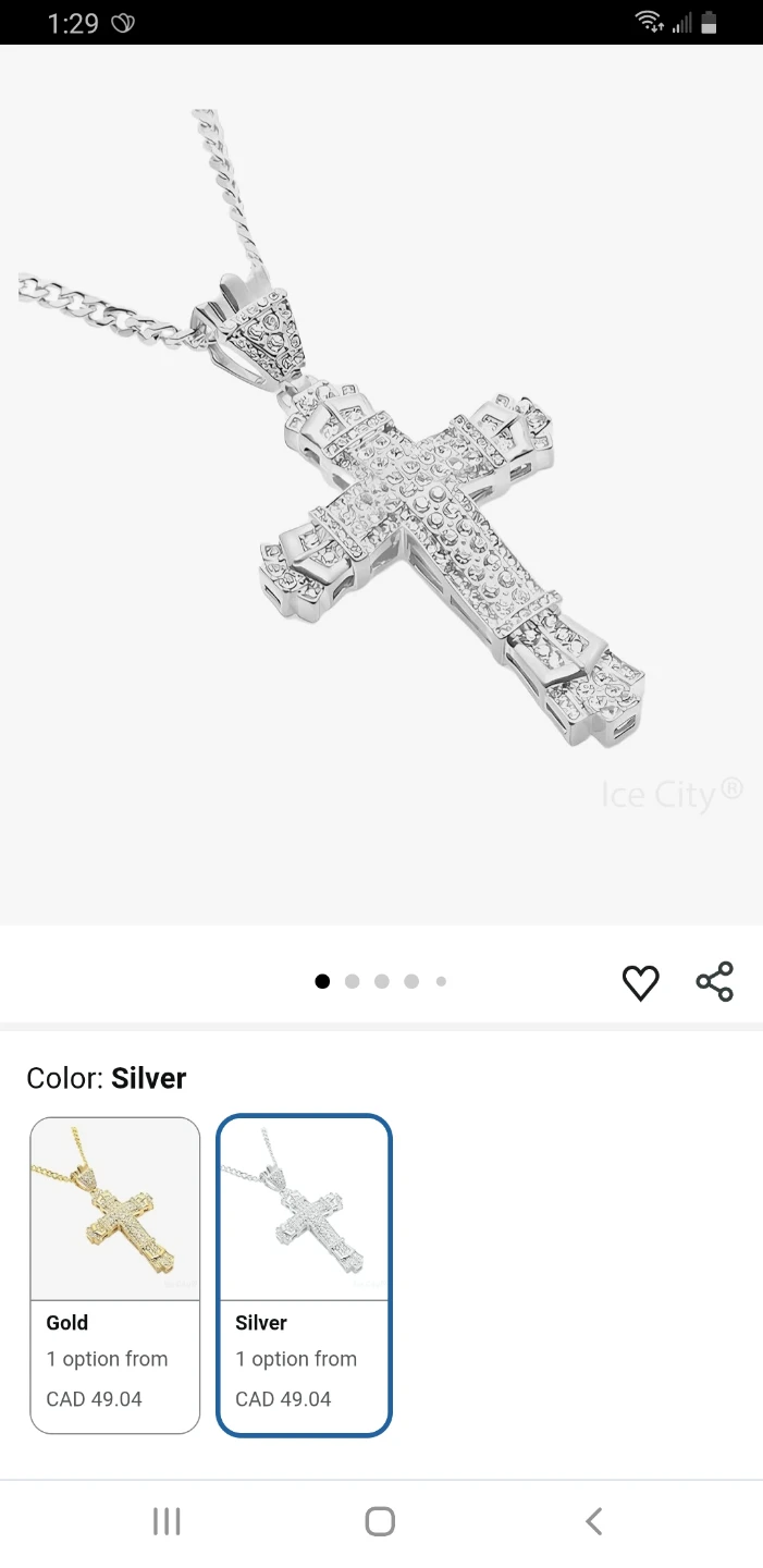 Iced Out Cross Pendent ( Silver Plated ) - photo 3