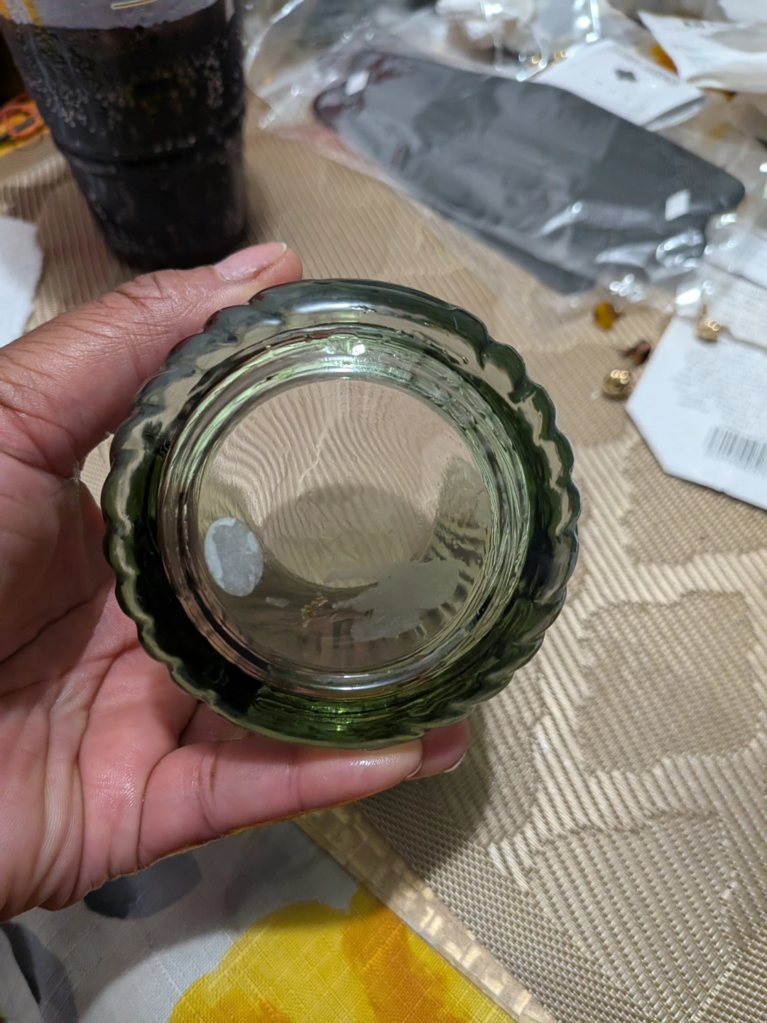 Green Embossed Glass Tumbler - photo 2