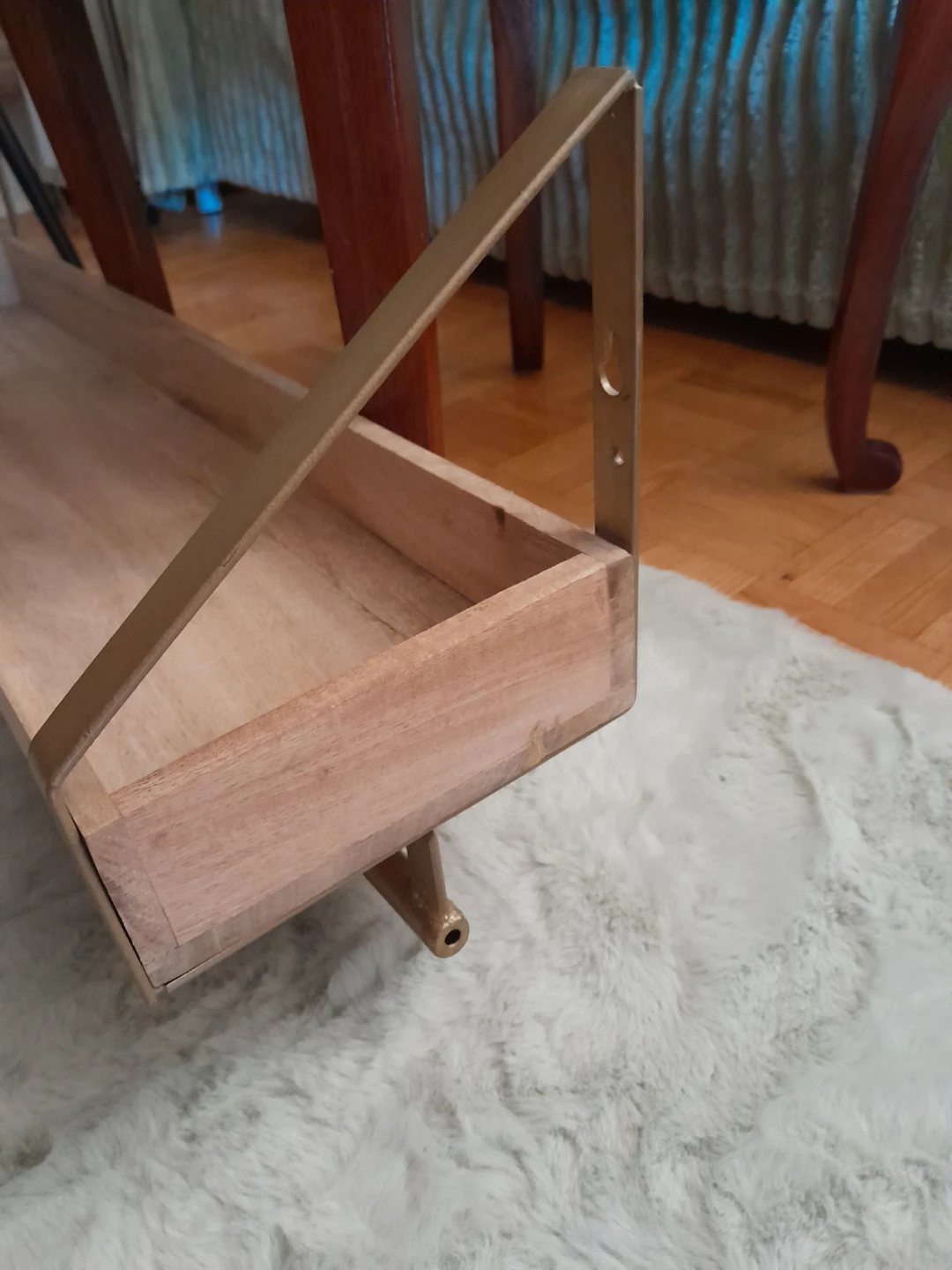 Wooden Shelf with Hooks - photo 3
