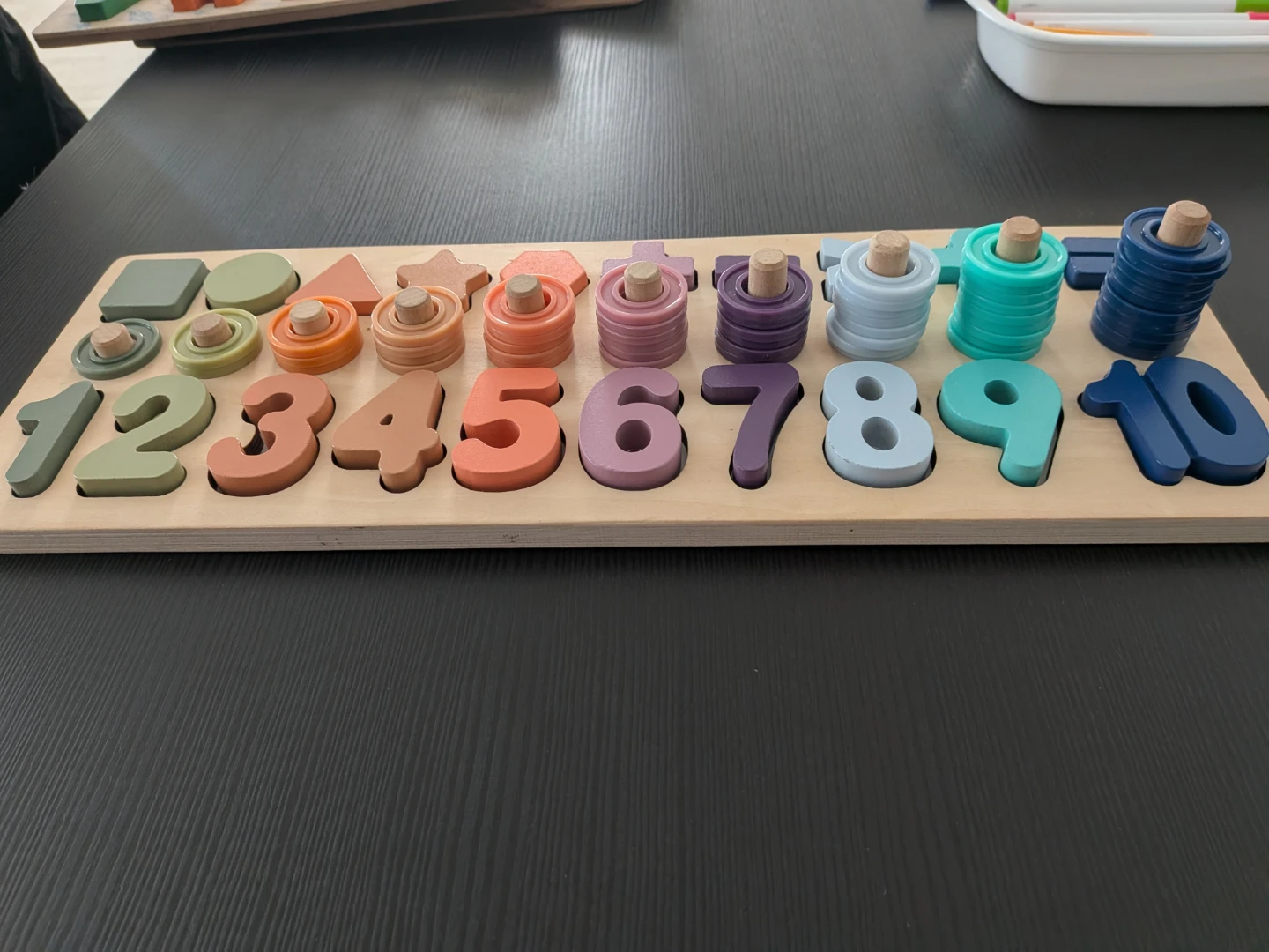 Unicorn puzzle, alphabet and number shapes counting puzzle.
