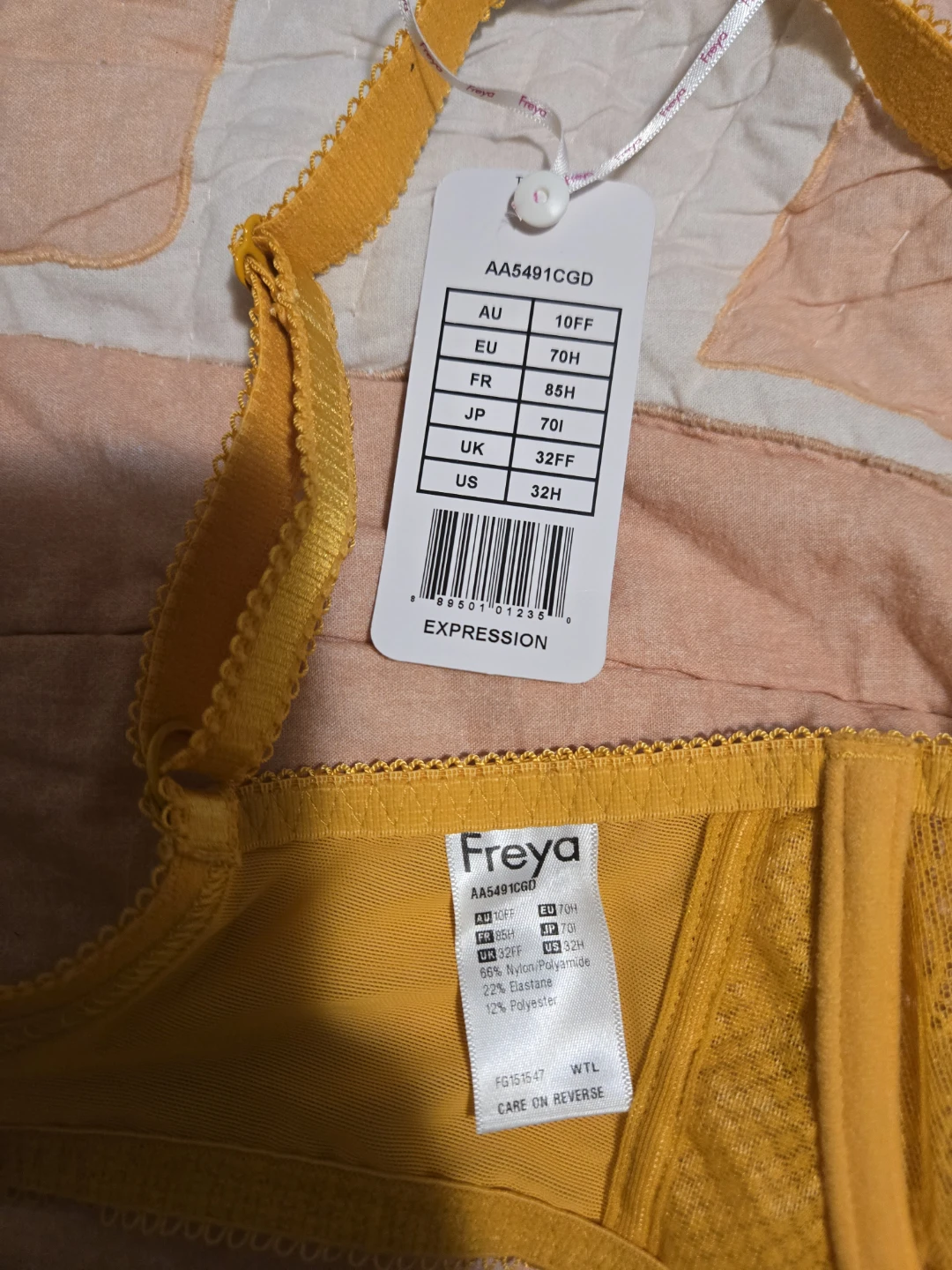 Freya Yellow Lace Bra - 32H - photo 5