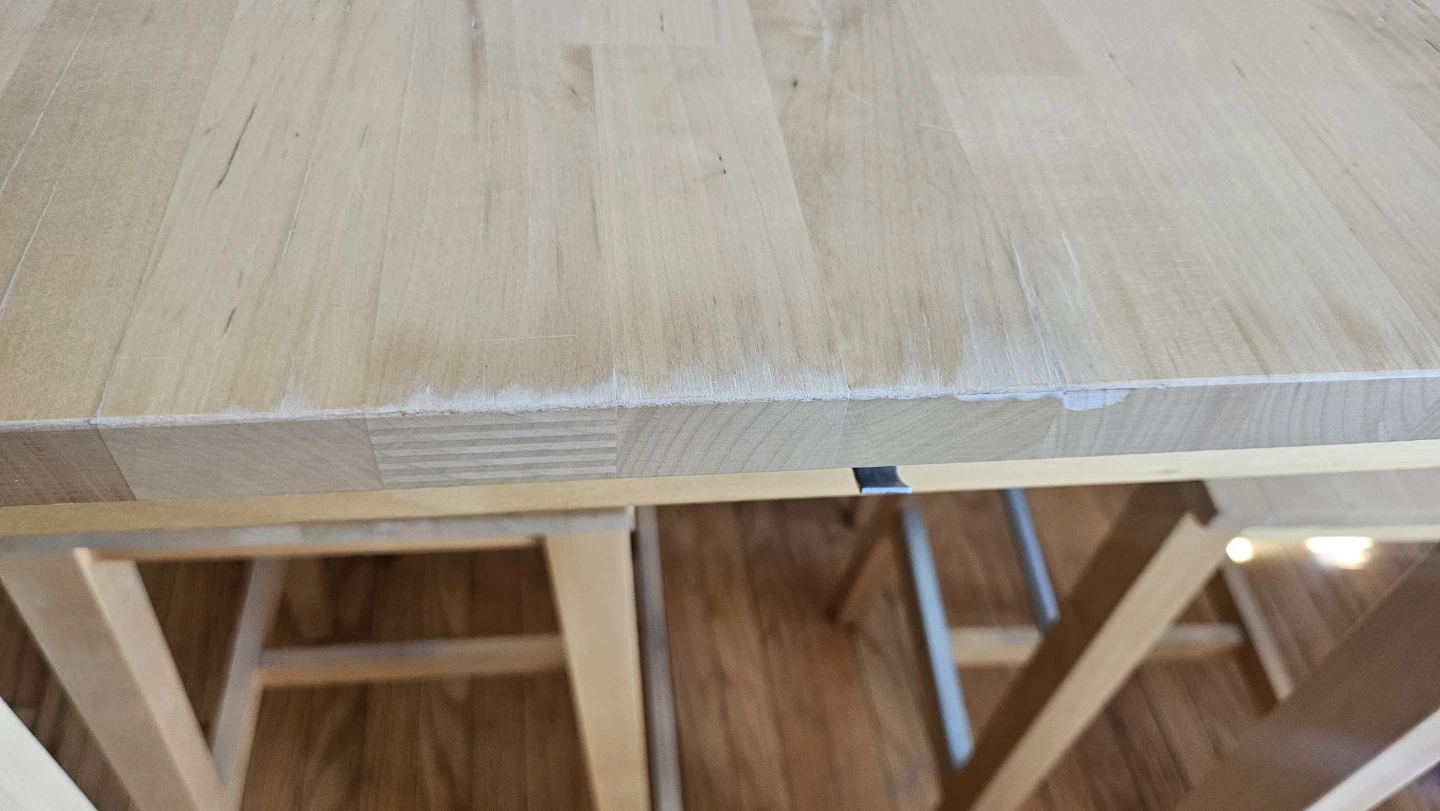 Ikea Wooden Dining Table with 2 Stools - photo 3
