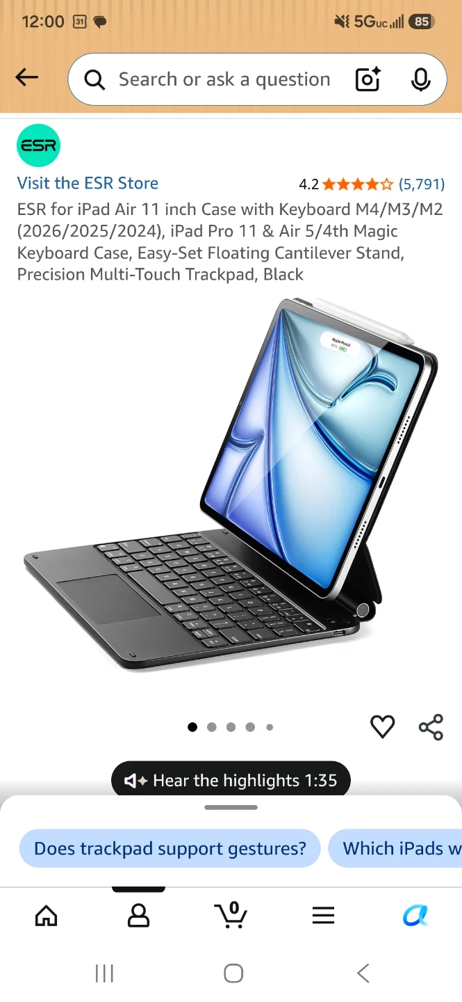 ESR Magnetic Keyboard Case for iPad Air 11 inch - photo 2