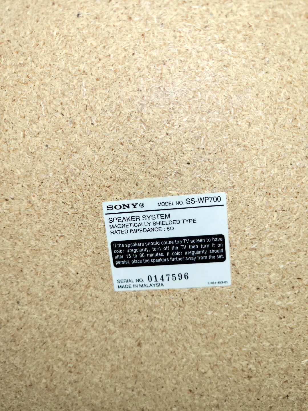 Sony SS-WP700 Speaker System Subwoofer - photo 2