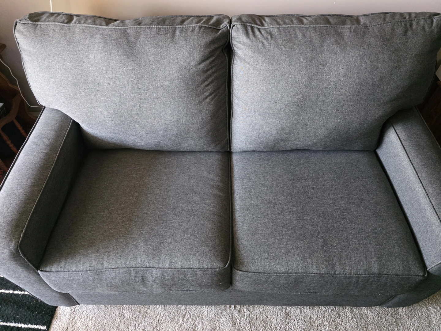 Grey Fabric Loveseat Sofa