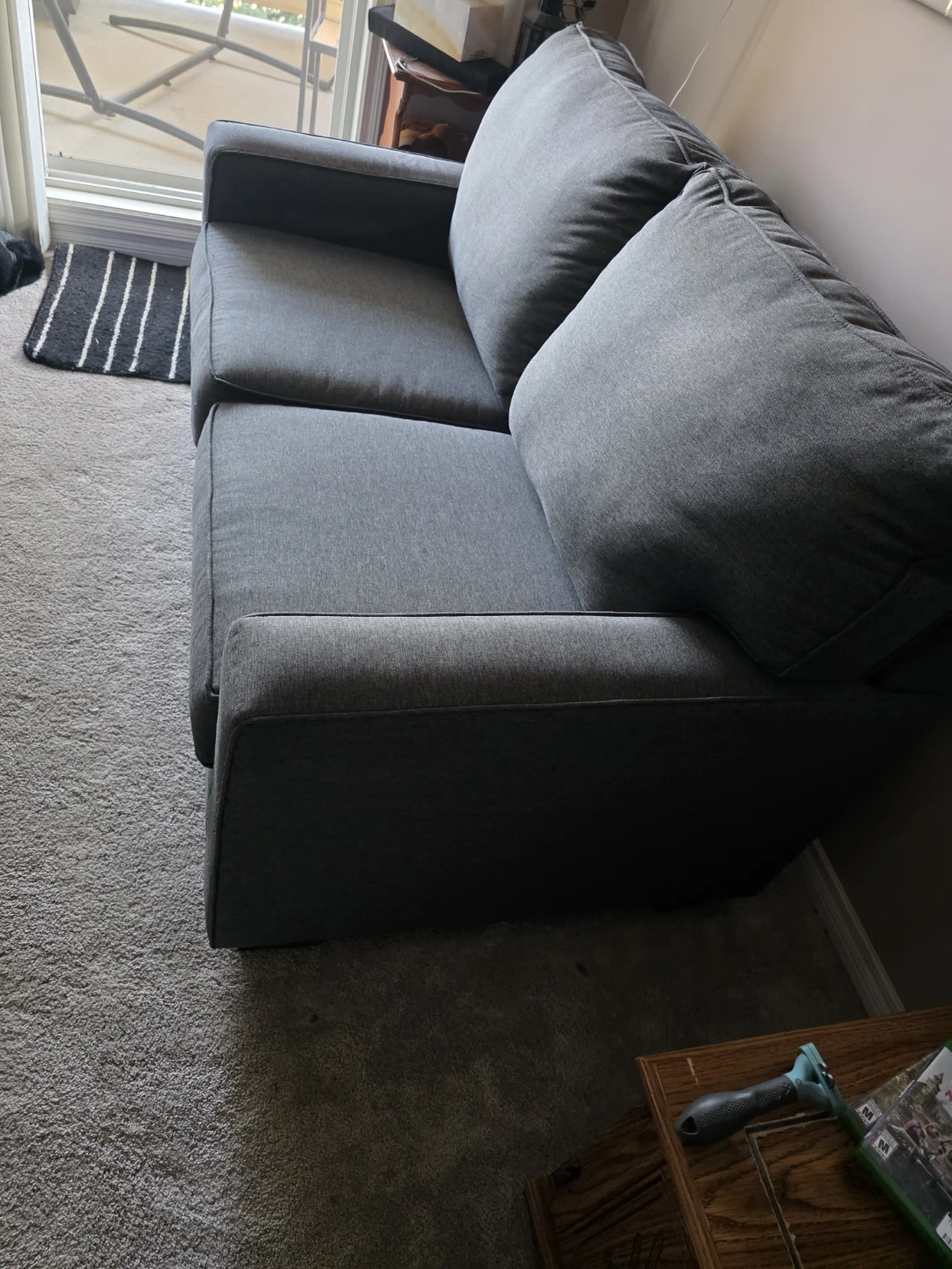 Grey Fabric Loveseat Sofa - photo 2