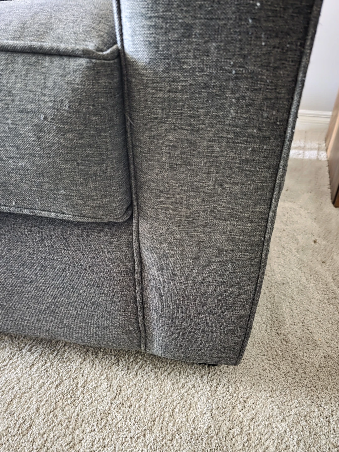 Grey Fabric Loveseat Sofa - photo 4