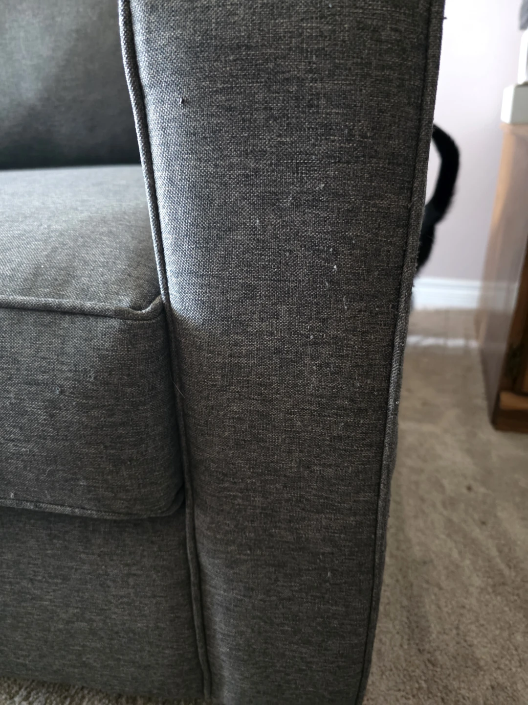 Grey Fabric Loveseat Sofa - photo 5