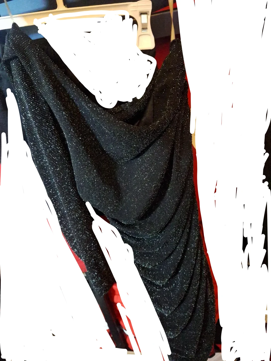 Black Sparkle One-Shoulder Dress