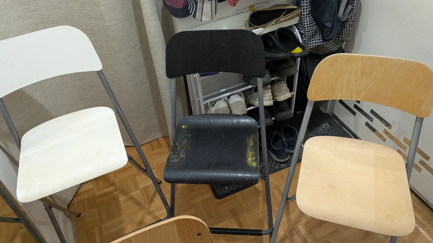 Bar Stool with backrest, foldable, counter height Portable Chair - photo 2