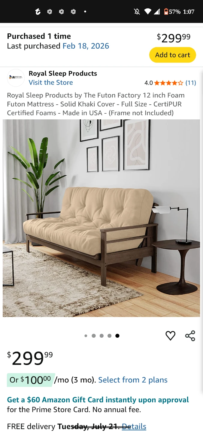 Futon mattress  12 inch - photo 2
