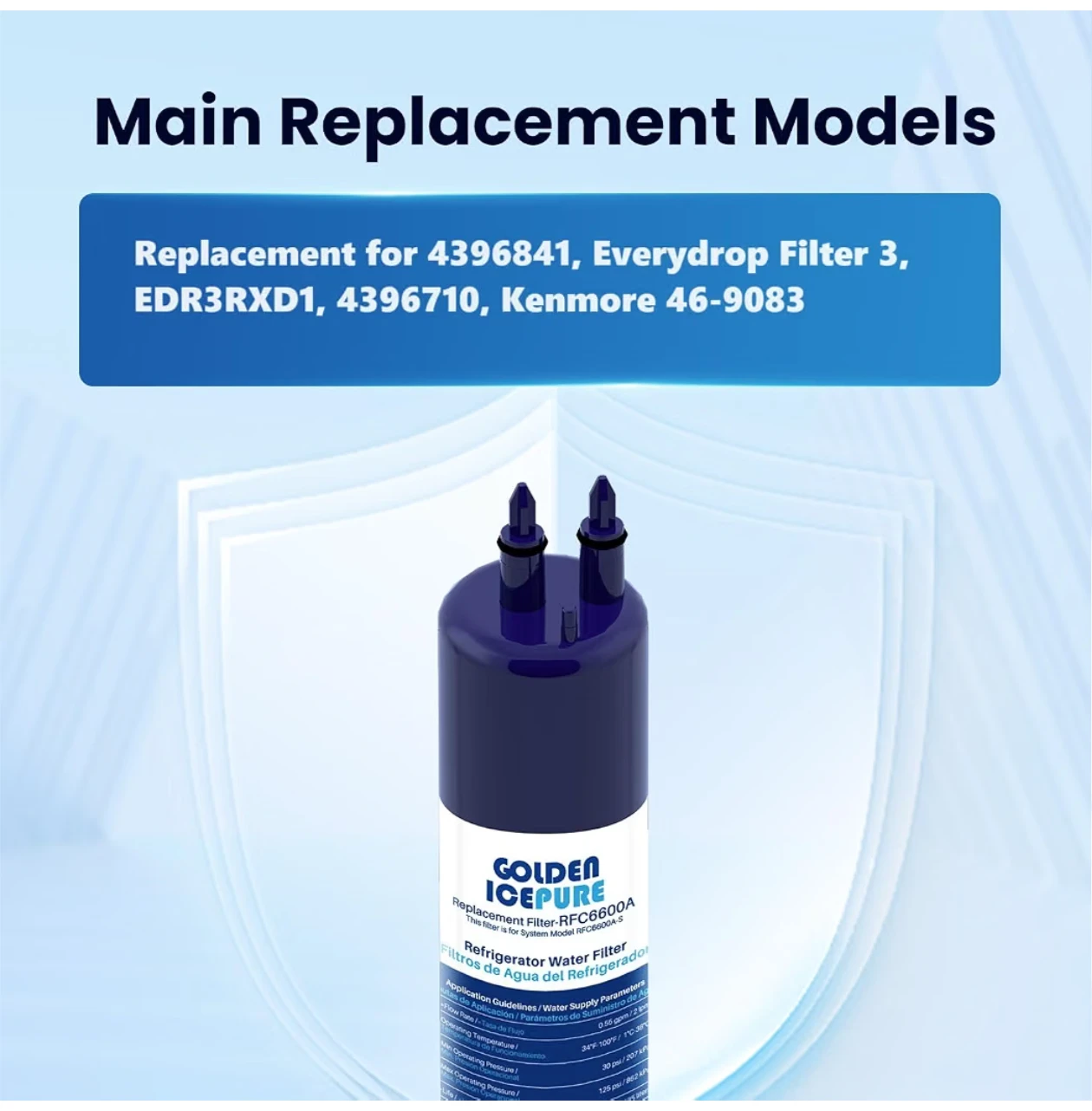 GOLDEN ICEPURE Refrigerator Water Filter RFC6600A (4 pack) - photo 2