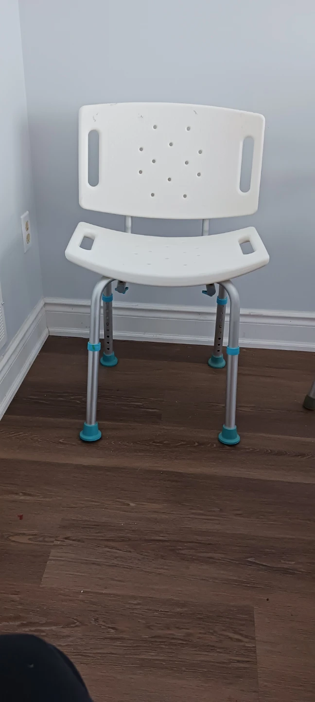 White Shower Chair with Back