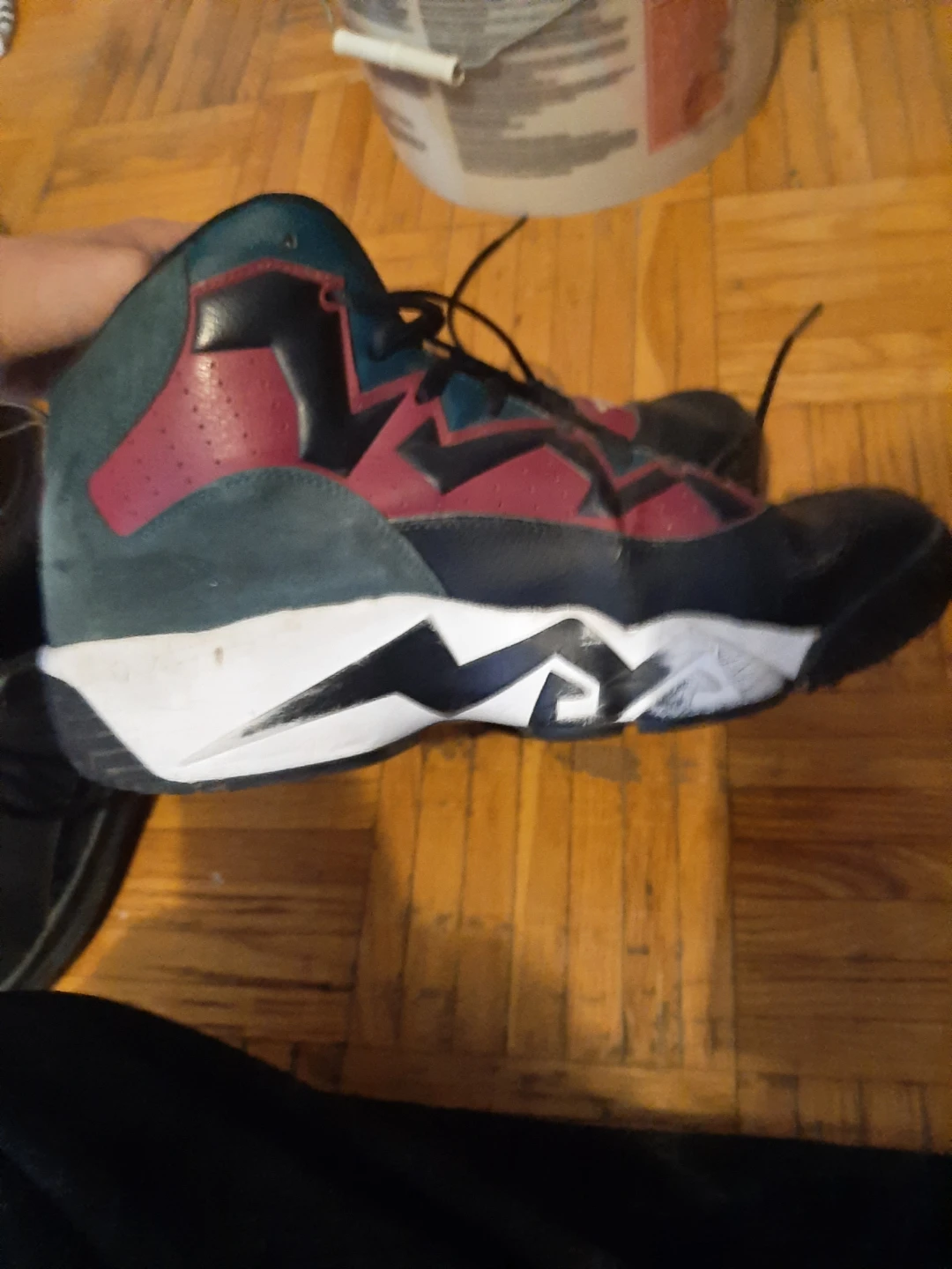 Fila Mid Top Basketball Shoes green and merron - photo 3