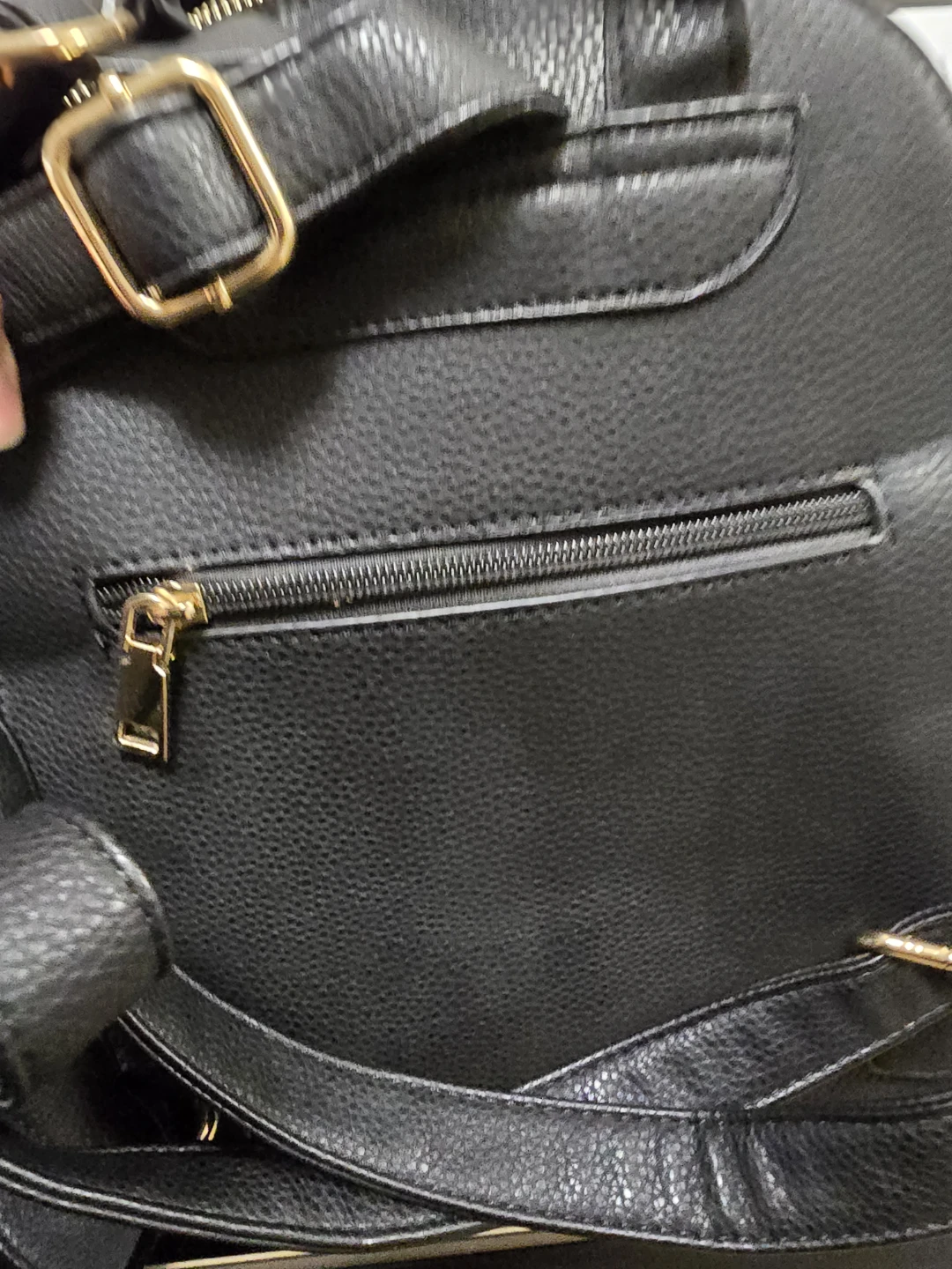 Black Faux Leather Backpack - photo 4