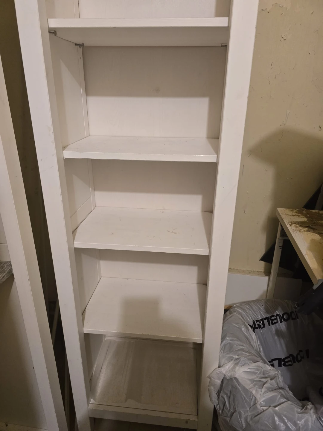 White storage shelf