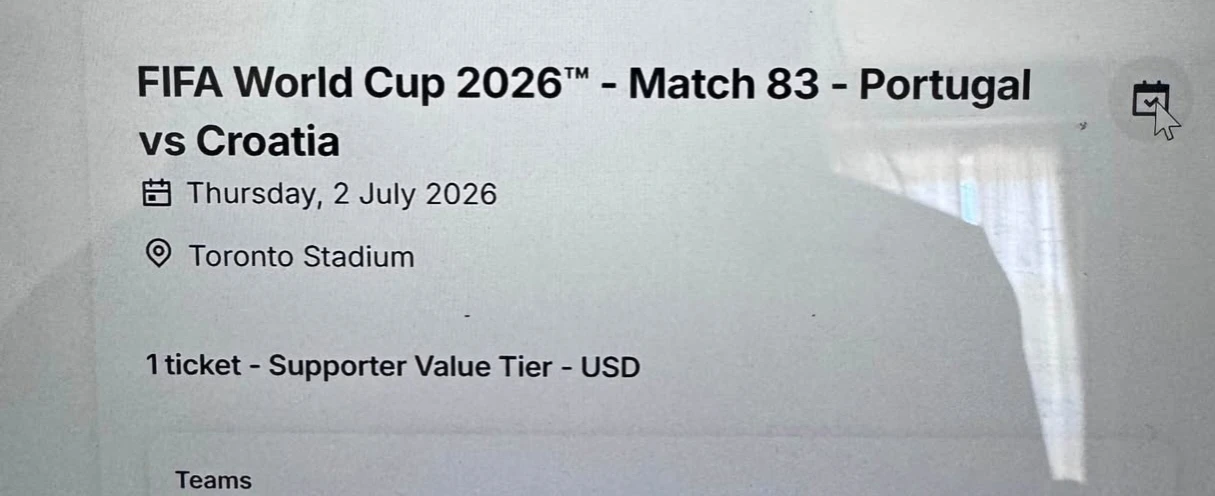 FIFA World Cup 2026 Ticket: Portugal vs Croatia - photo 2