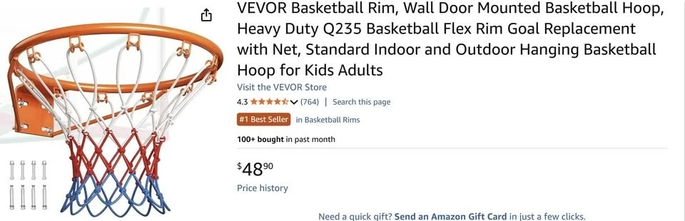 Basketball hoop in box