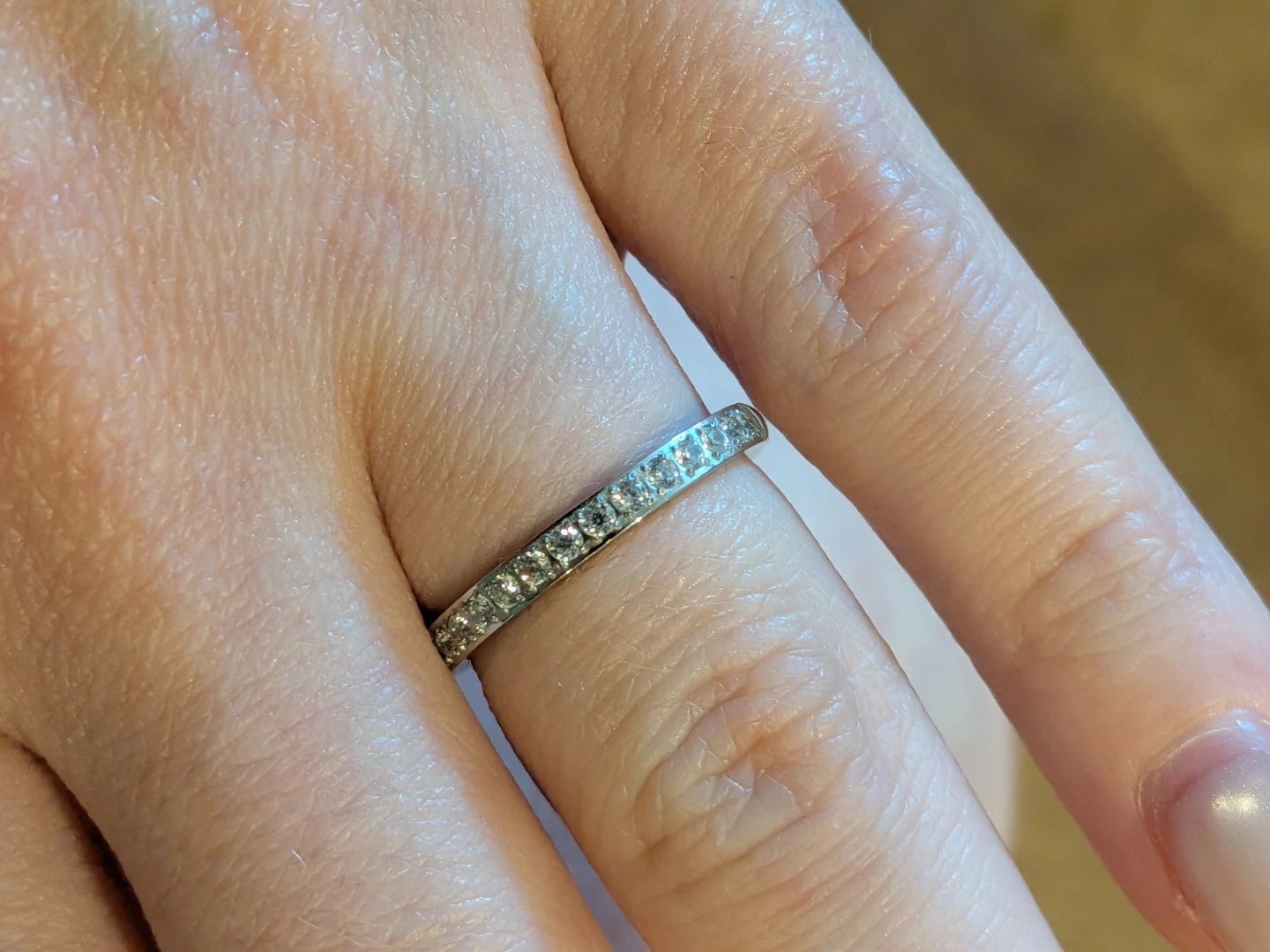 Size 5 Titanium Half Eternity Band with CZ Stones - photo 2