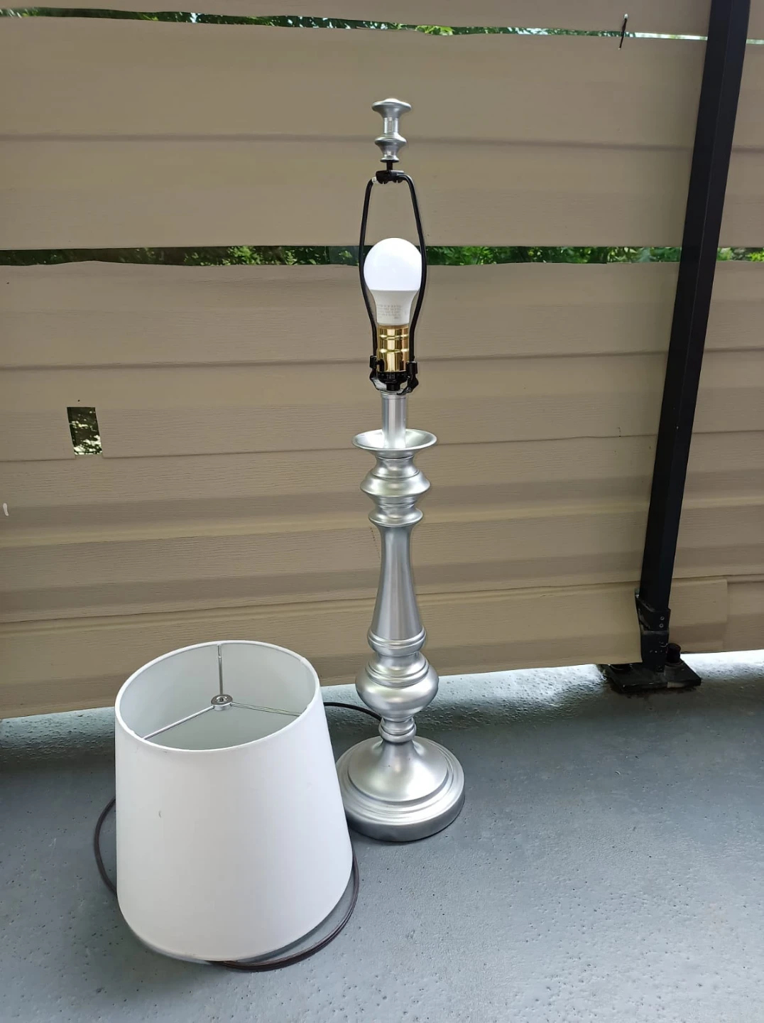 Brushed Nickel Lamp w/Bulb - photo 3