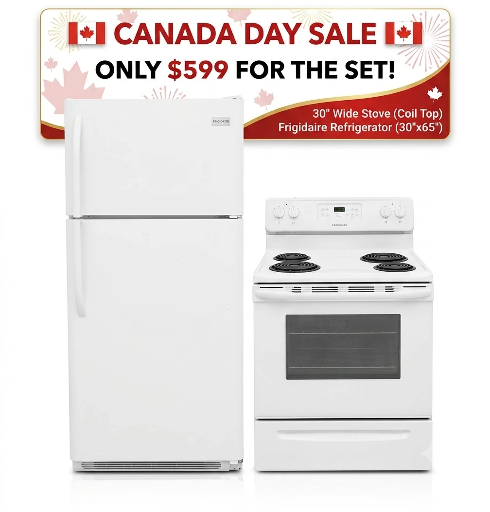 Frigidaire Refrigerator and 30" Stove Set
