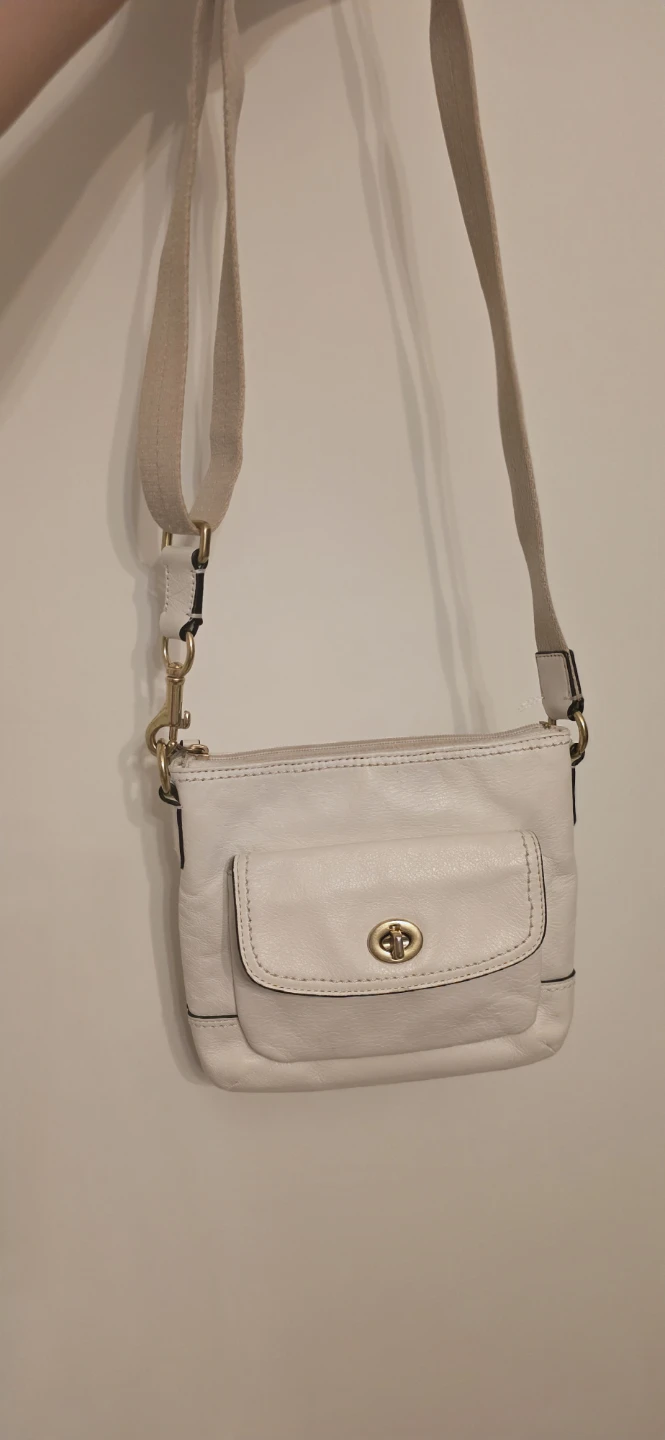 Coach White Leather Crossbody Bag
