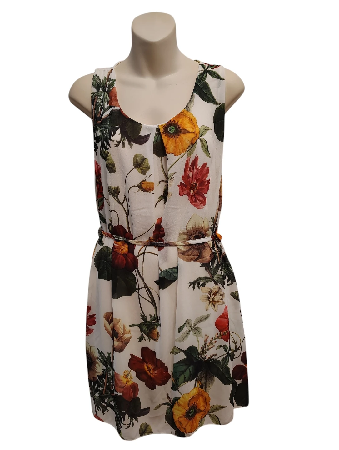 Floral Sleeveless Scoop Neck Summer Dress