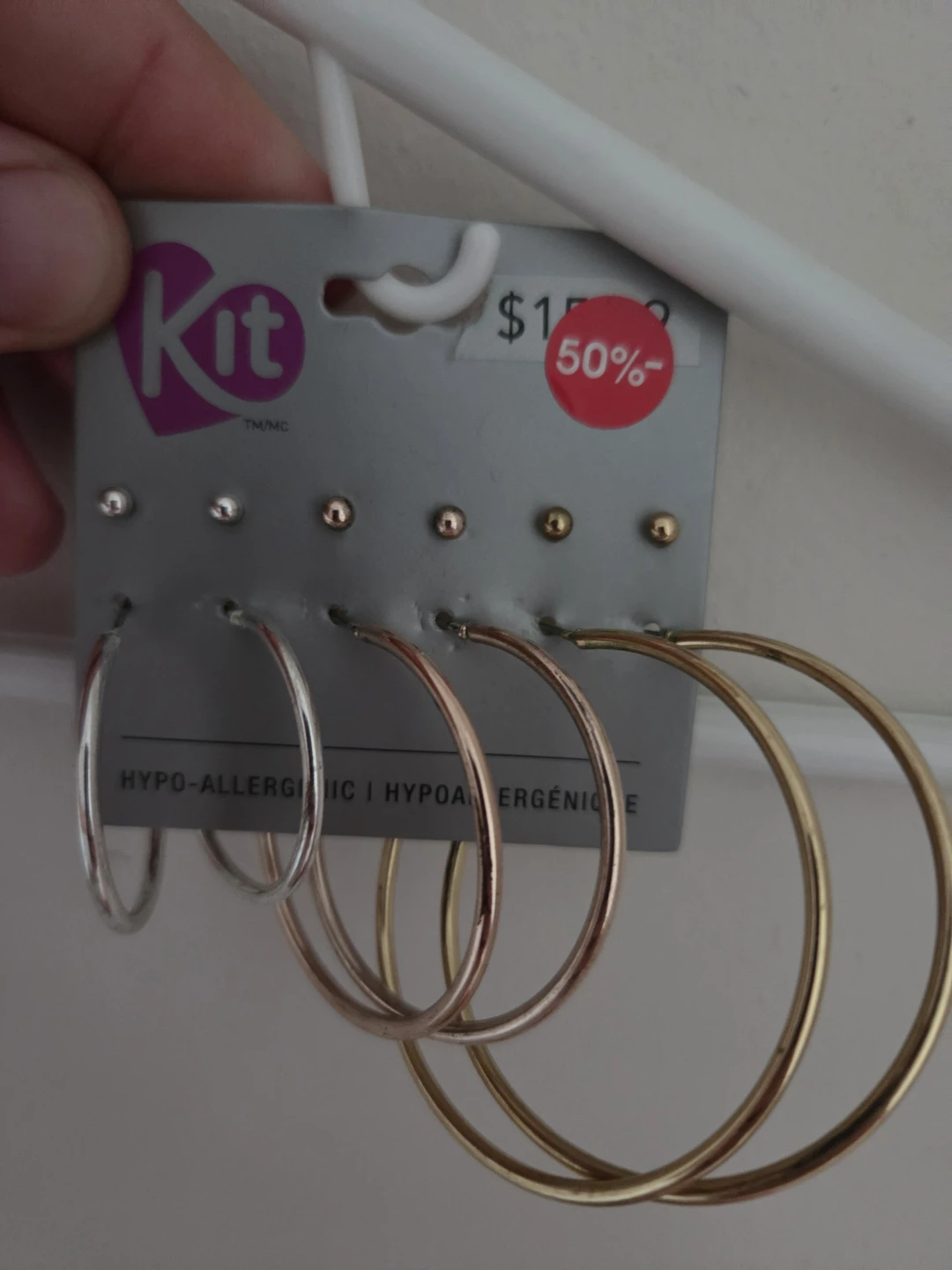 Kit 3-Pair Hoop Earring and 3-pair stud earring set
