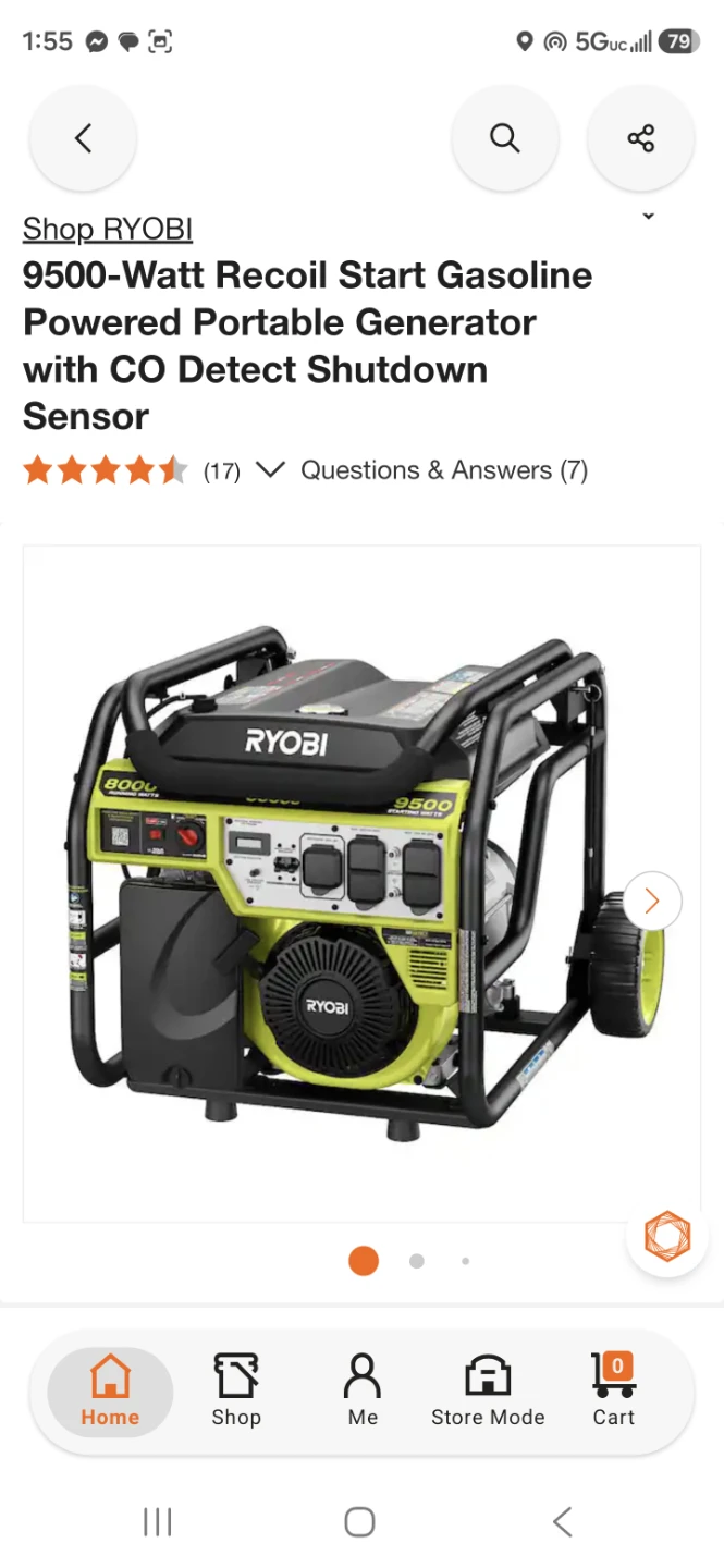 RYOBI 9500-Watt Portable Generator - photo 2