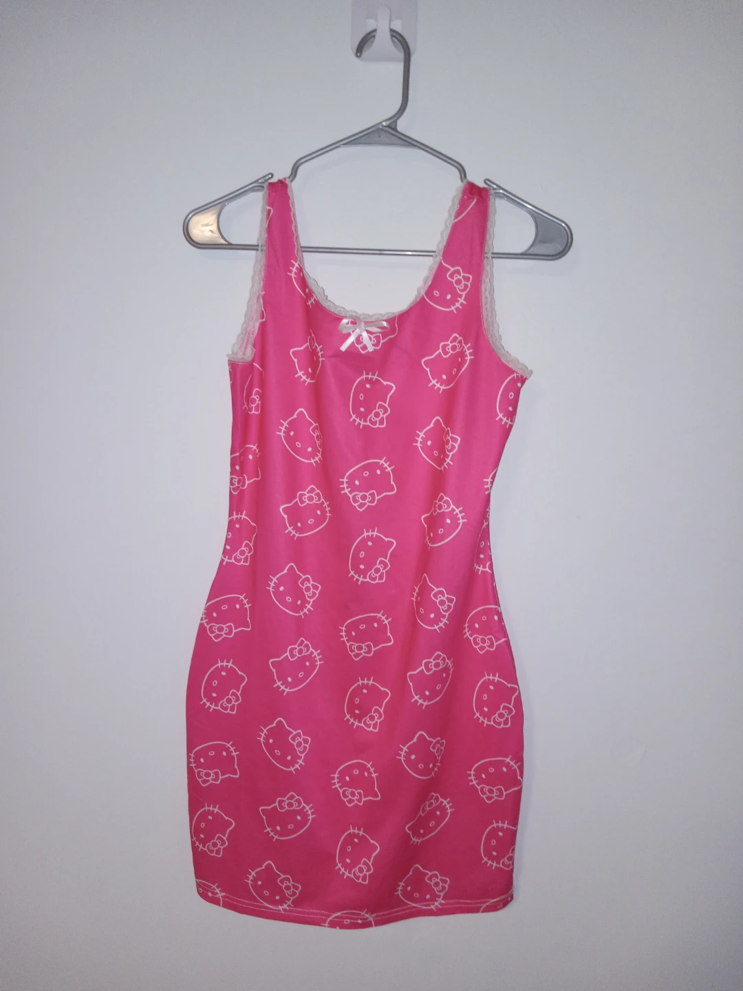 SHEIN x Hello Kitty Pink All-Over Print Mini Dress
