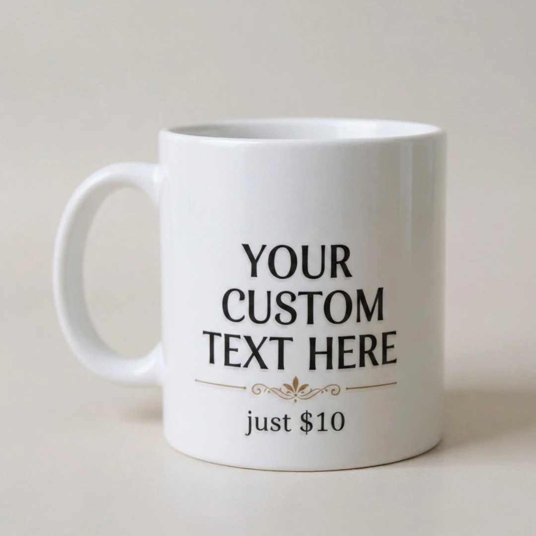 Ceramic Mug with Custom Text