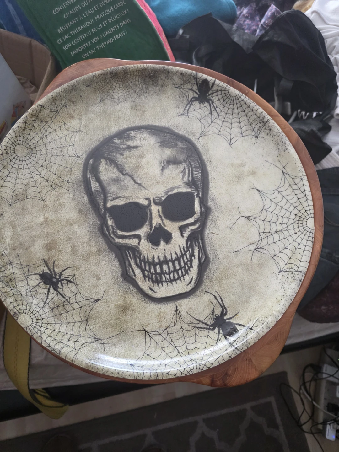 Halloween Skull and Spider Serving Platter 35cm