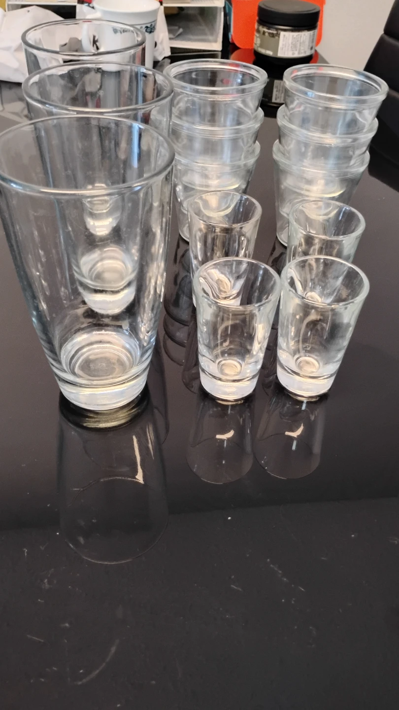 A set of glass cups