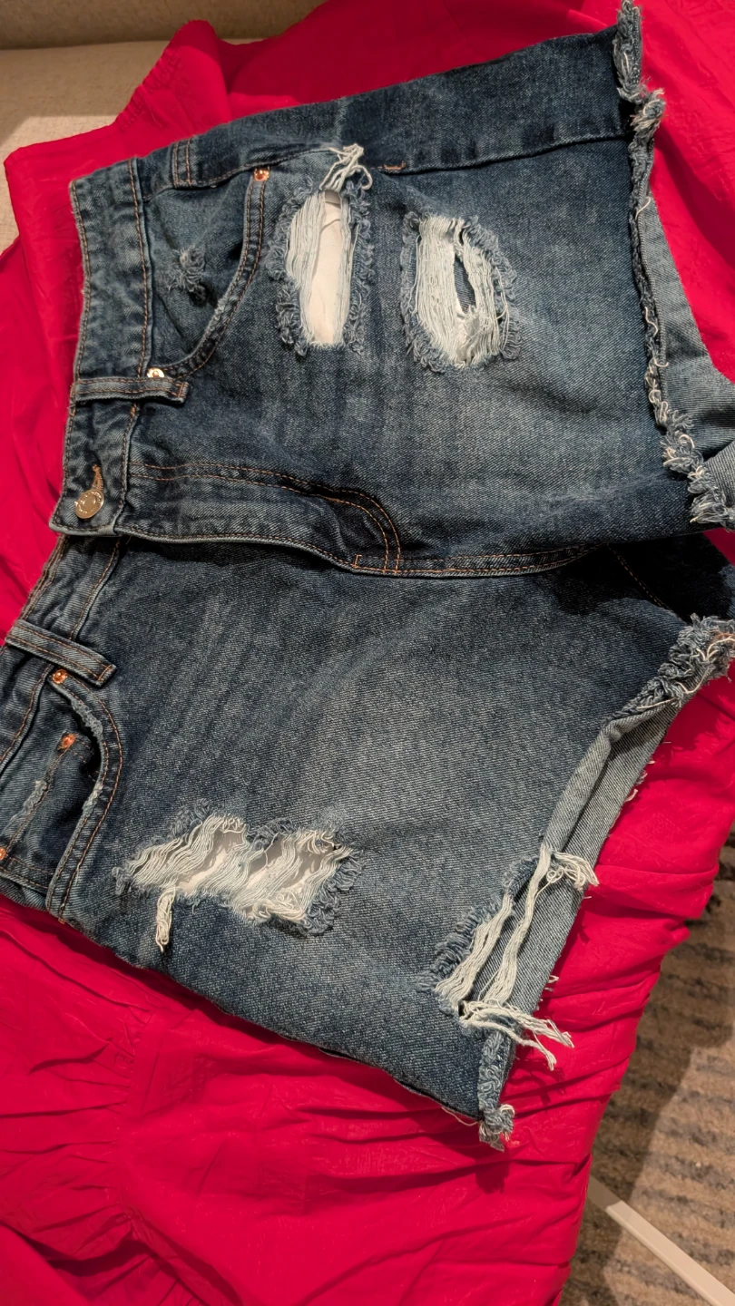 High rise  Denim Shorts Distressed - photo 3