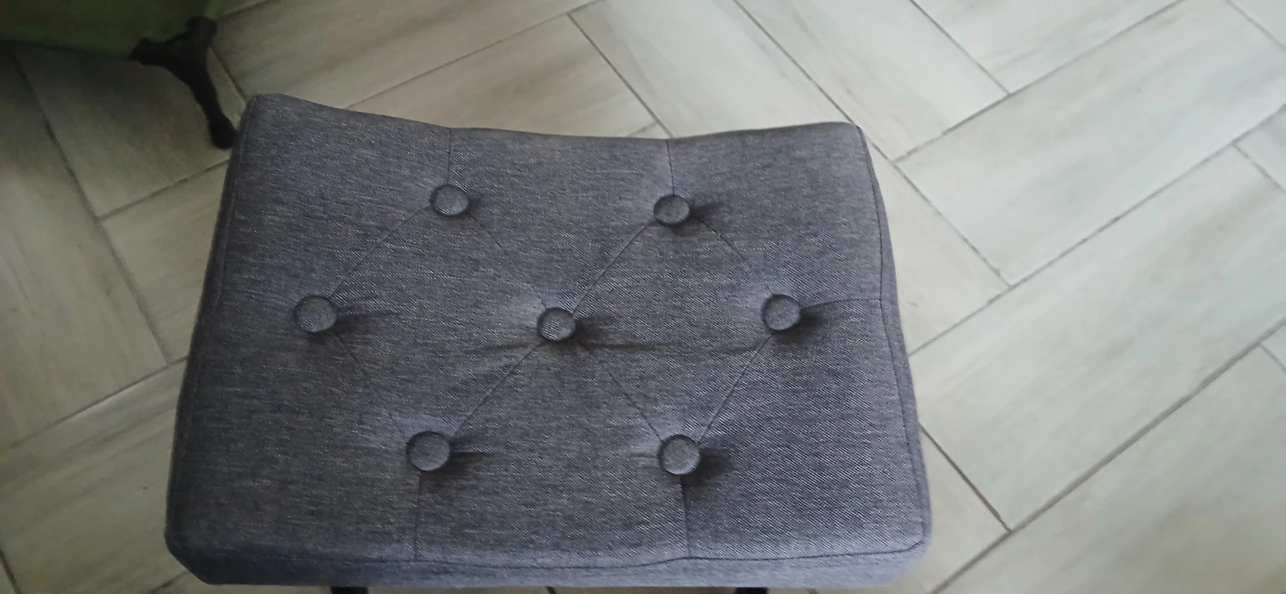 Gray Tufted Upholstered Vanity Stool - photo 2