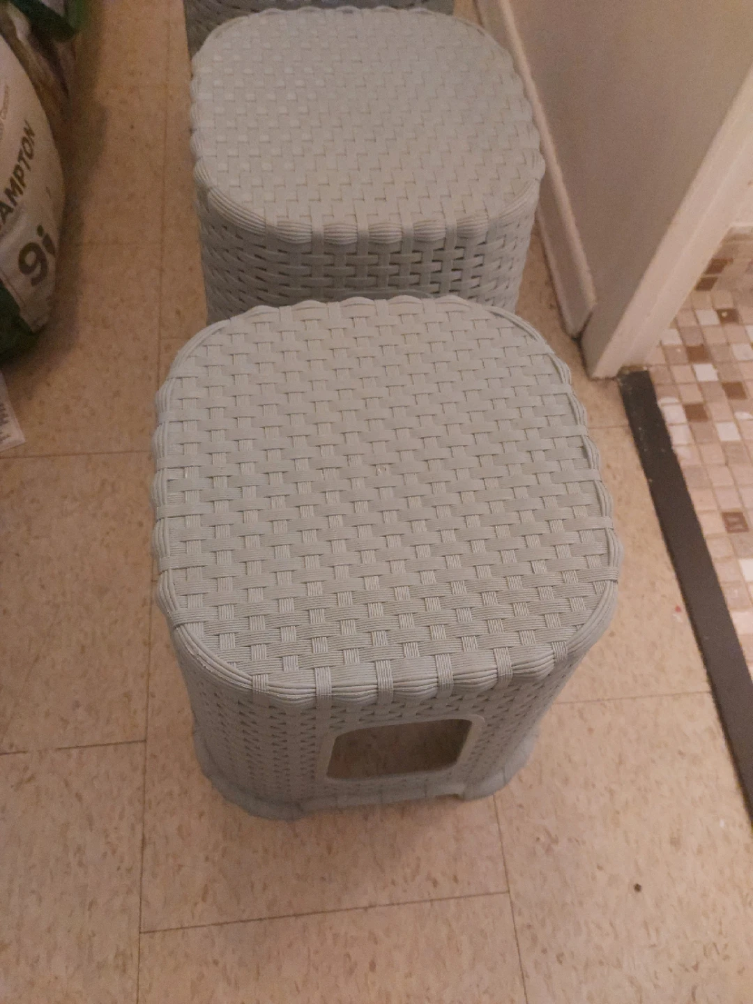 Plastic rattan stool 3pcs - photo 2