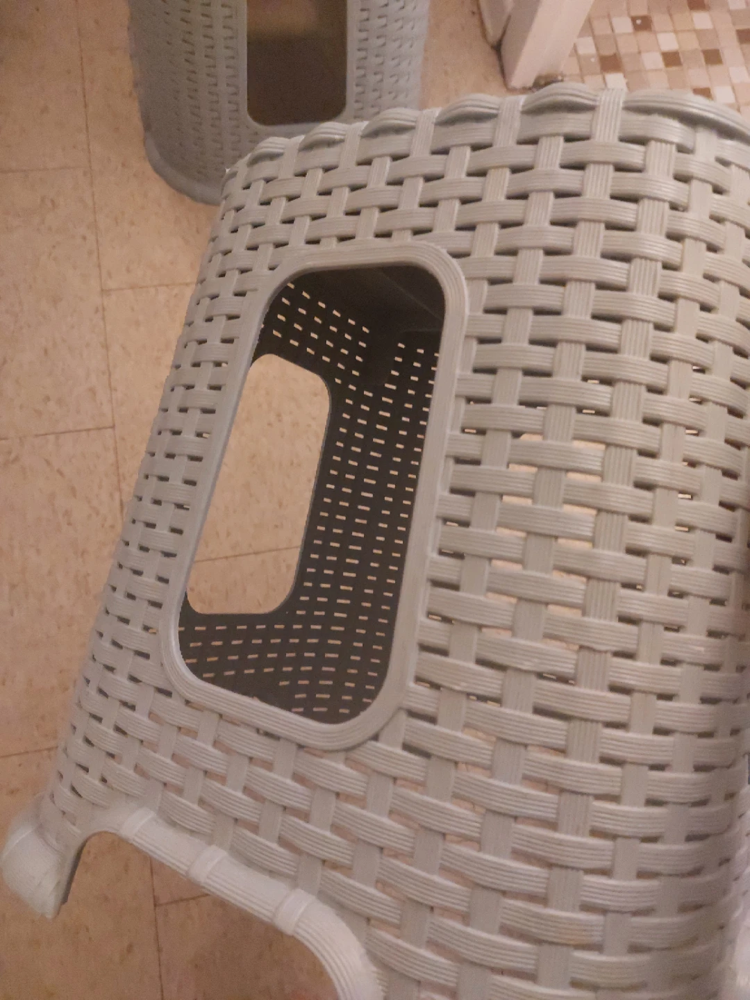 Plastic rattan stool 3pcs - photo 3