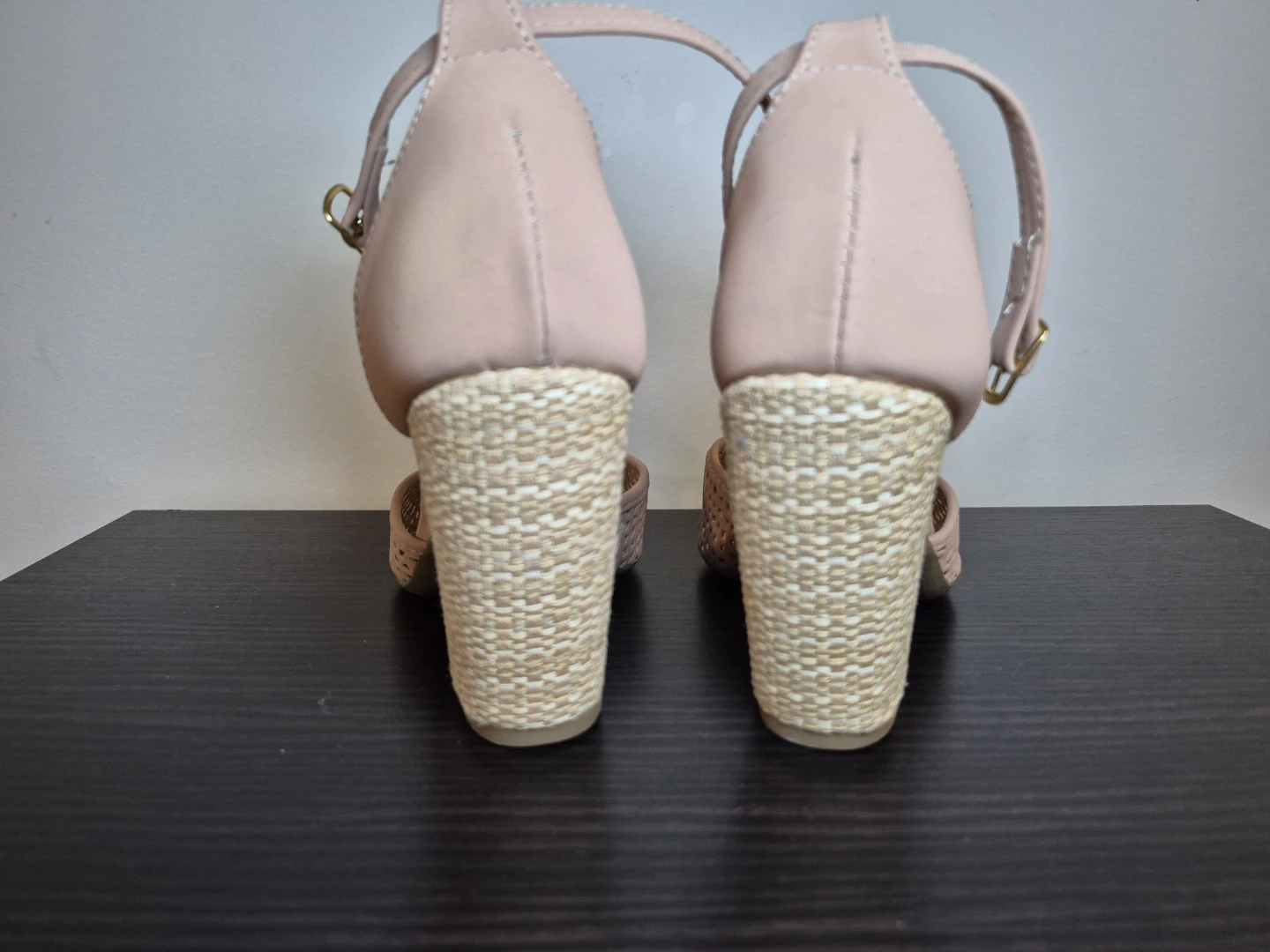 VILLA LAROSA Pink Perforated Espadrille Wedge Heels - photo 3