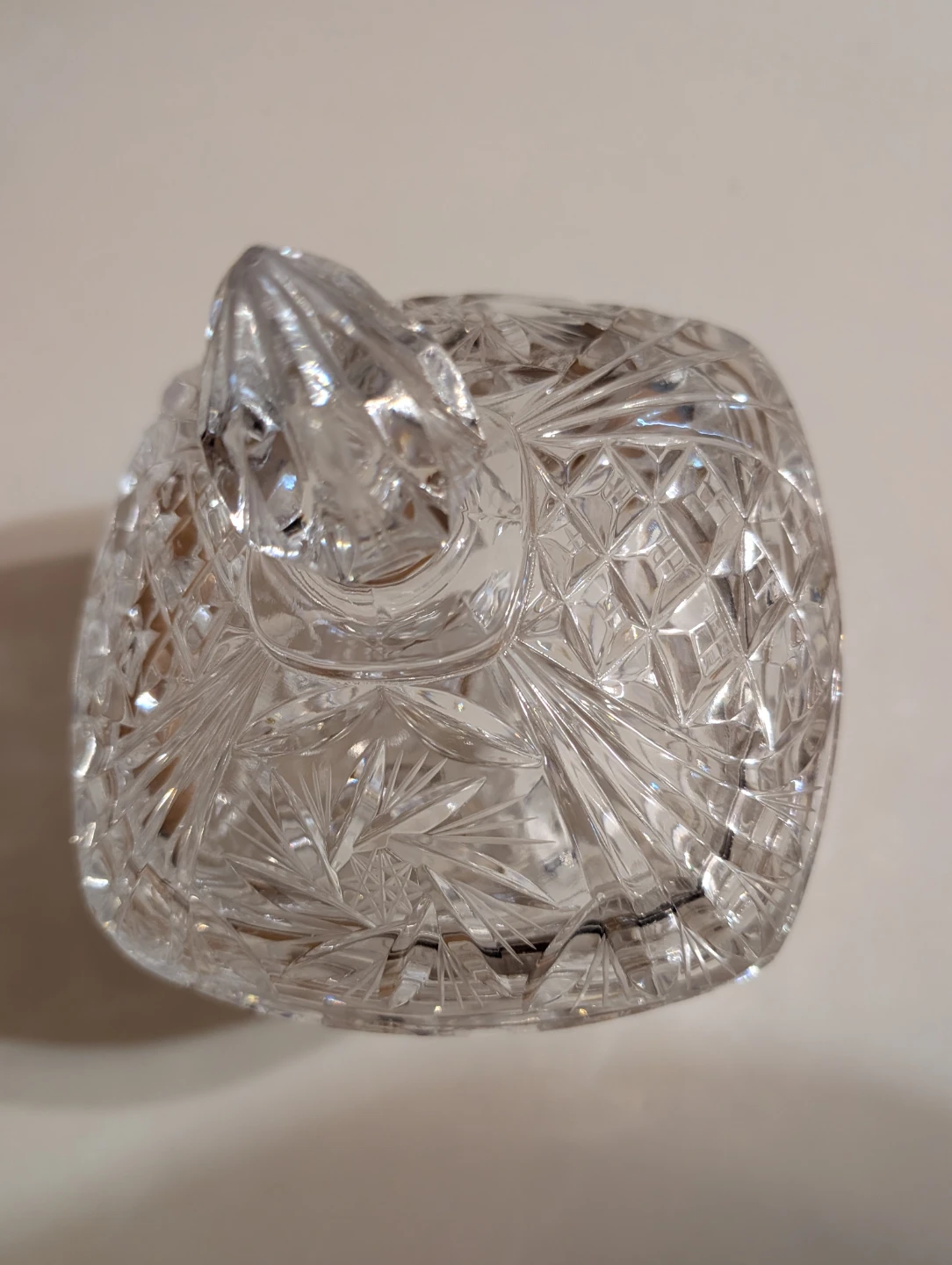 Vintage Cut Glass Footed Candy Dish with Lid - photo 2