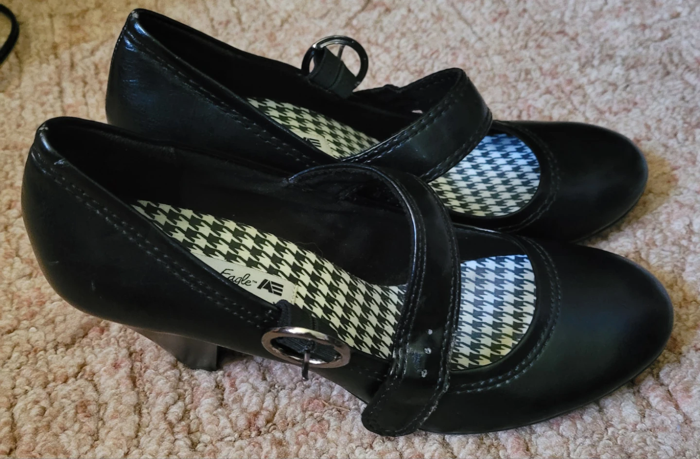American Eagle Black Mary Jane Heels Size  9.5