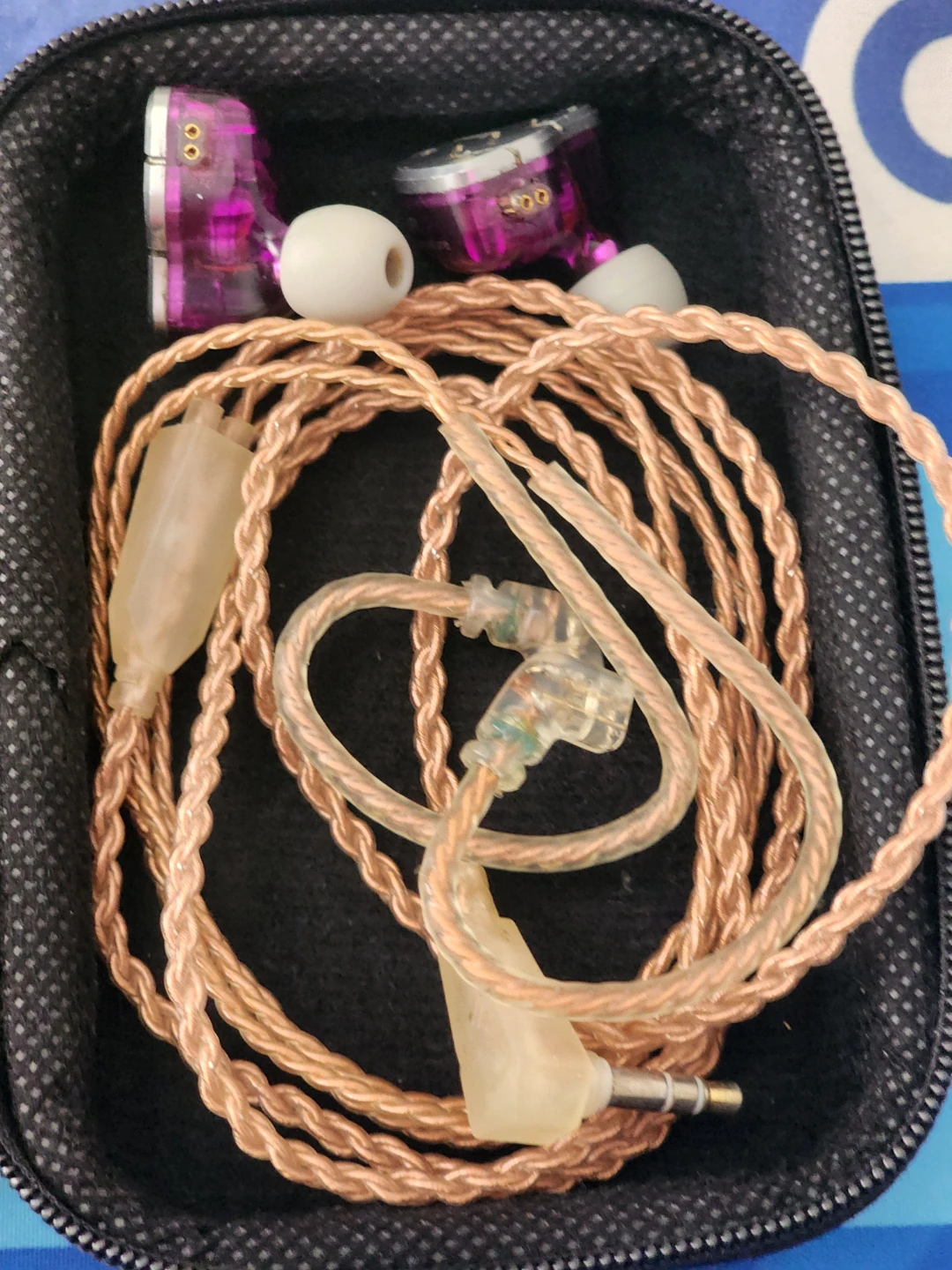 Purple In-Ear Monitor Earbuds with Braided Cable