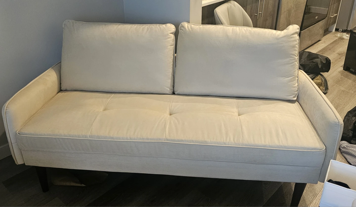 Cream Sofa with Tufted Seat - photo 3