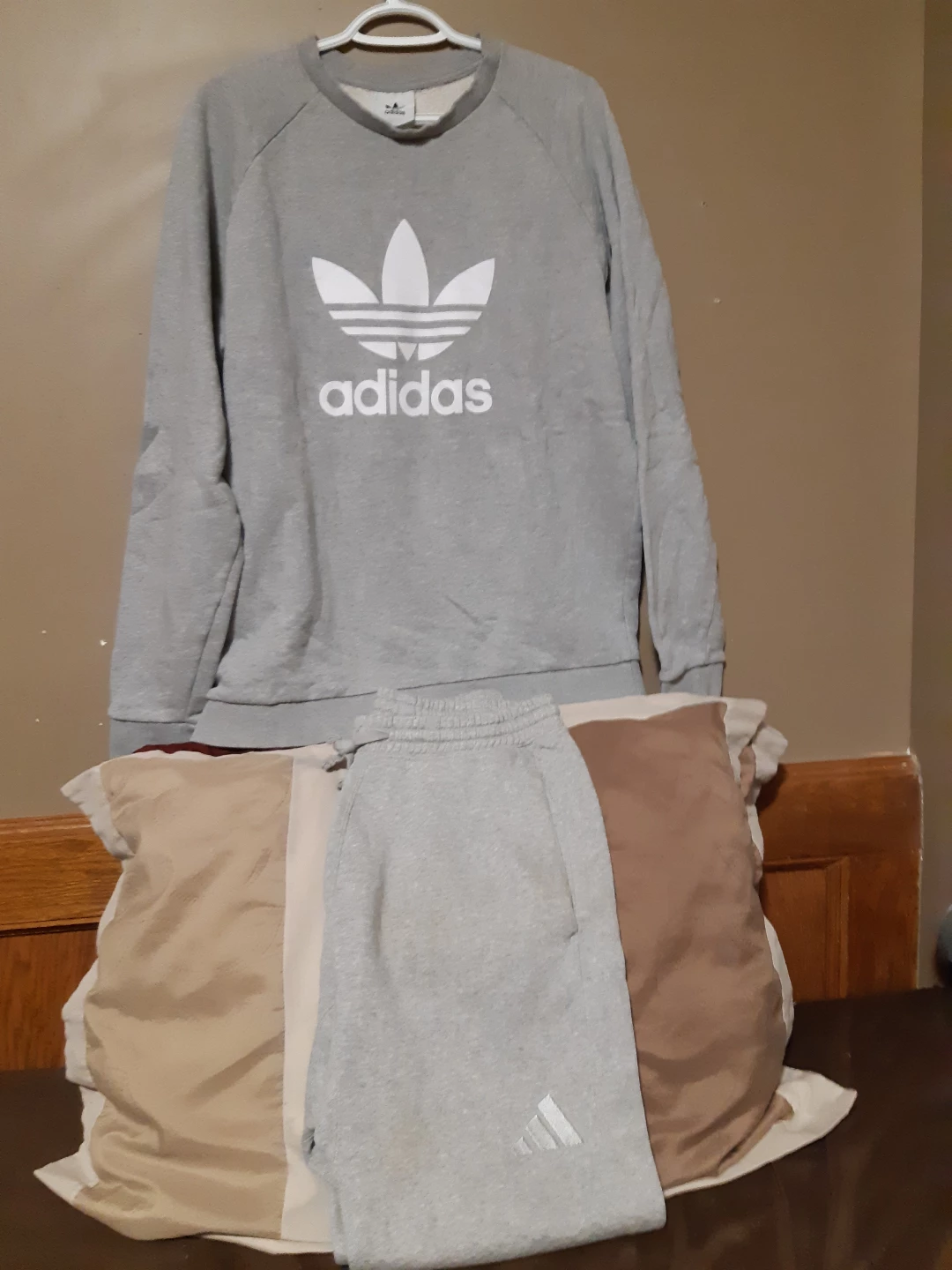 Adidas Grey Crewneck Sweatshirt and Joggers Set