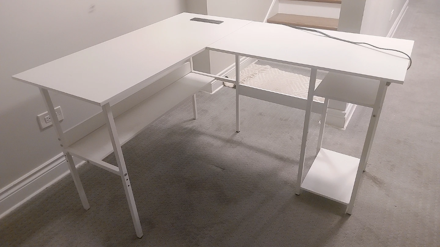White L-Shaped Desk