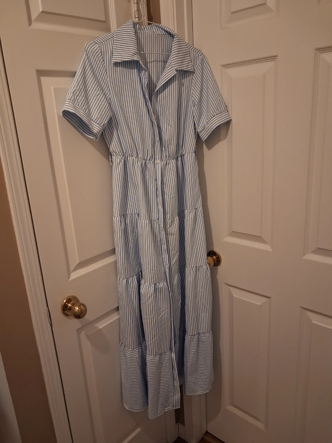 [New] Blue and White Striped Maxi Dress - photo 4